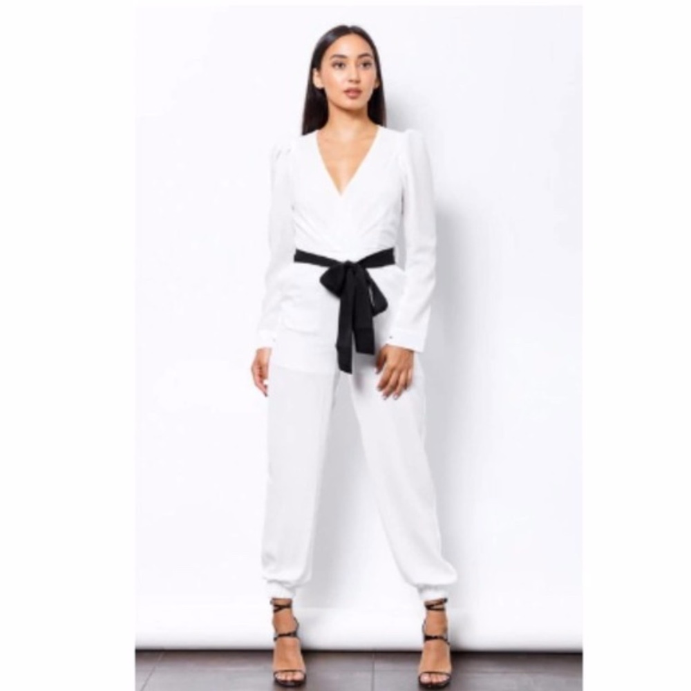 Tea and Cup White Jumpsuit NWT